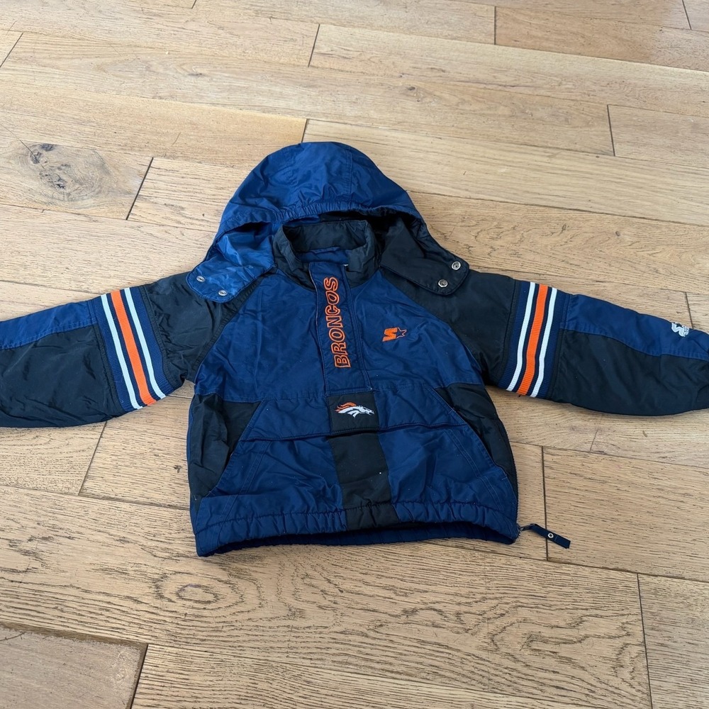 Vintage Denver Broncos Starter Jacket NFL Pro Line‎ Navy Blue TODDLER Medium